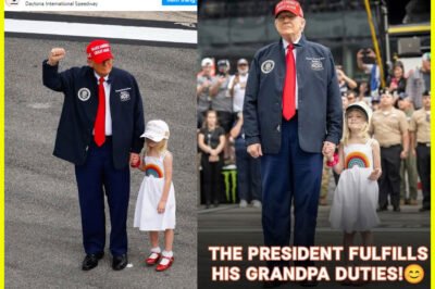 BREAKING: At the D​a​y​t​o​n​a 500, D​o​n​a​l​d T​r​u​m​p enjoyed quality time with his granddaughter C​a​i​t​l​i​n​i​ — 5 years young and stunning in a white rainbow dress and red shoes! A day to remember at the track!