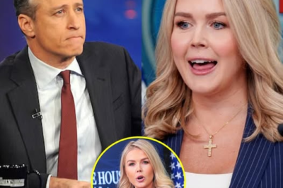 THIS JUST HAPPENED: Jon Stewart TAKES ON Karoline Leavitt—But Her Savage Comeback Left Him HUMILIATED and the Internet in HYSTERICS! In an epic showdown that has the internet buzzing, Jon Stewart tried to take a jab at Karoline Leavitt—but she wasn’t having any of it. Stewart, thinking he was being clever, quickly learned he messed with the wrong woman. With one sharp, quick-witted reply, Karoline flipped the script, turning his joke back on him and leaving him completely humiliated. The tension was palpable as Stewart tried to recover, but Leavitt’s savage clapback left him flustered and the audience roaring with laughter. The aftermath of this explosive exchange has gone viral, and everyone’s talking about how Leavitt turned the tables in the most glorious way possible