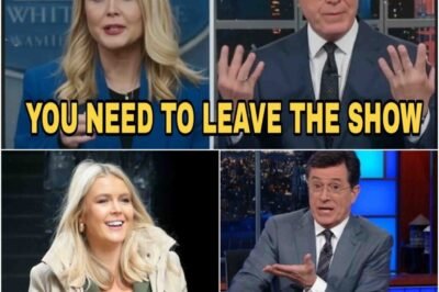 SHOCKING SHOWDOWN: Karoline Leavitt Hijacks Stephen Colbert’s Stage in Fiery Clash—Audience Gasped, Segment Cut Short, and TV History Made! Colbert Left Speechless as Leavitt Turns Comedy Interview into Cultural Confrontation—The Moment That Exposed a Deeper Divide in America’s Media Was This the Night Late-Night TV Lost Control? The Mic-Drop That Left the Studio Silent and the Internet Exploding!