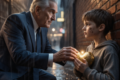 A billionaire walked past a dark alley one rainy night — and froze when he saw a little boy wearing his missing daughter’s necklace.
