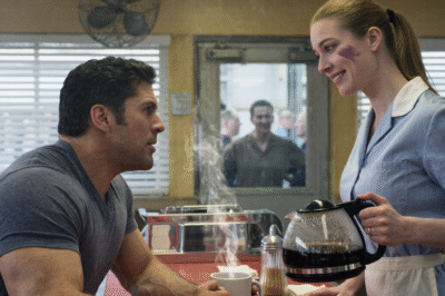 He noticed the bruises beneath her makeup — and what he did next made the whole diner fall silent.