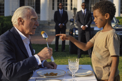 A homeless boy shouts, “DON’T EAT THAT!”… The billionaire freezes when he finds out why!…