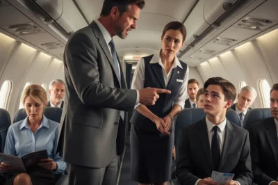 White man takes first-class seat from black boy and makes racist remarks – minutes later, he wishes he never did it…