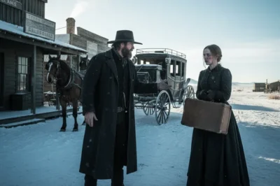 The wind cut sharp that morning — cold, hollow, and full of ghosts. When the stagecoach finally arrived, Samuel Crawford wasn’t ready for what stepped out.