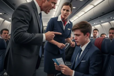 White man takes first-class seat from black boy and makes racist remarks – minutes later, he wishes he never did it…