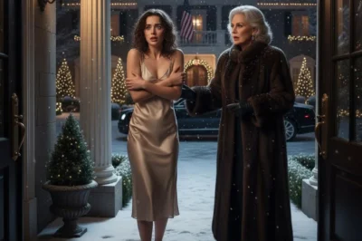 The cold hit me first—sharp, metallic, the kind of Chicago winter that slices straight through bone. I was barefoot, standing on our front porch in nothing but a thin nightgown when the deadbolt clicked.