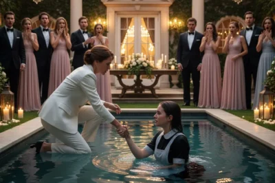 A poor waitress gets pushed into a pool while everyone laughs – Then a millionaire walks in and the ending is surprising…