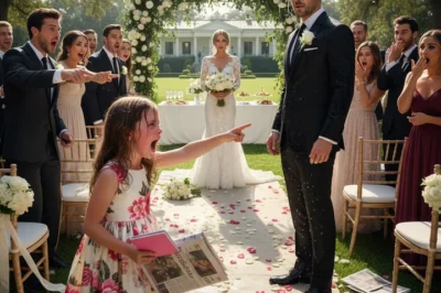 The crowd smiled as the bride lifted her veil — until a small voice echoed through the garden, turning the happiest day of her life into something no one would ever forget.