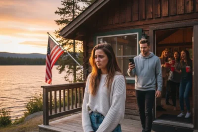 “Called a ‘freeloader’ right on the photos, the cabin ‘for family only,’ 847 likes rushed in to cheer — I typed exactly two words ‘Have fun’… the next morning, someone had to read the ‘rules of the game’ again.”