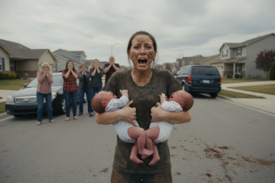 🚨 An 8-year-old girl was dragged out onto the street by her aunt and uncle, clutching her feverish twin brothers after being slapped and accused of “stealing milk.” 😱 Barefoot and shaking, she pleaded, “Please… just let them drink. I’ll do all the chores.”