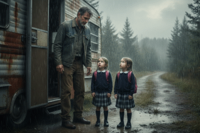A Poor Single Father Was the Only One Who Opened His Door to Two Mysterious Twin Girls Lost in the Cold Rain,