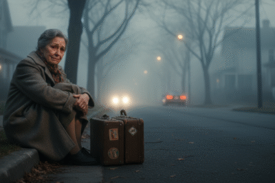 “My Parents Abandoned My 75-Year-Old Grandmother on My Doorstep at Dawn with Two Worn Suitcases to Make Space for My Perfect Brother—They Assumed No One Saw, But They Didn’t Realize My Security Camera Recorded Everything.”