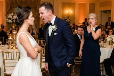 There’s a strange kind of hush that falls over a fancy wedding ballroom right before someone crosses a line. You can feel it—like the air itself is waiting to see who’s about to get embarrassed.