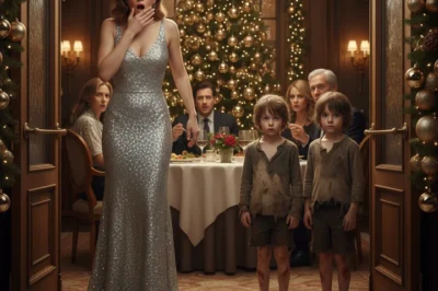 “Can we just have your leftovers?” The homeless child asked. The woman looked up—and dropped her glass in shock…