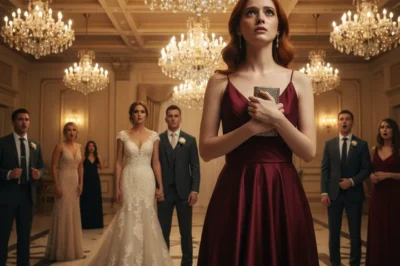 At my sister’s wedding, I found my seat—outside, next to the trash cans. She smirked, “Guess you don’t count.” But five minutes later, the chandeliers went silent, and a scream echoed across the room.