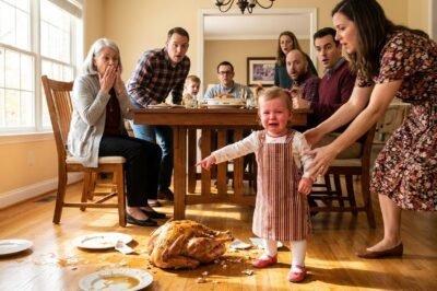 During our Thanksgiving dinner, everything was warm and cheerful—until my five-year-old daughter suddenly screamed, ran to the table, and threw the entire turkey onto the floor.