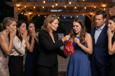 **I WALKED INTO HER FAMILY PARTY WITH ONE GOAL — AND WHEN I HANDED HER THE RED LINGERIE IN FRONT OF EVERYONE, THE ROOM STOPPED COLD. THEN A MAN STEPPED FORWARD AND SAID, “MA’AM… WE NEED TO TALK.”**