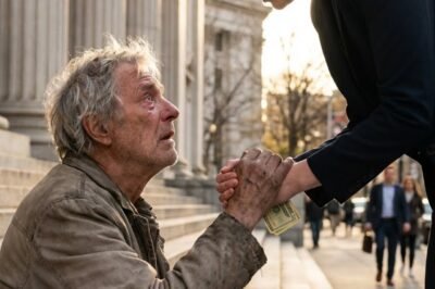 After My Husband Died, I Left Money for an Elderly Homeless Man Every Day — Until He Grabbed My Hand and Whispered: “Don’t Go Home Tonight.”