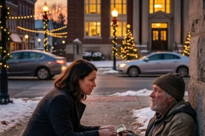 After my husband died, I left money every day for an elderly homeless man. One night, he grabbed my hand and whispered: “Don’t go home. Stay in a hotel. Tomorrow, I’ll show you the truth.”