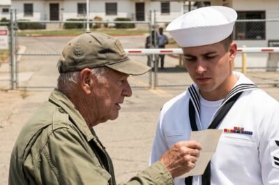 The homeless veteran slipped into the back row of his son’s graduation—until a Navy admiral noticed the tattoo on his arm and stopped mid-stride.