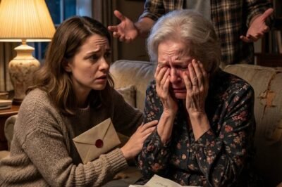 MY MOTHER-IN-LAW KICKED ME. MY HUSBAND STOOD THERE AND SAID, “JUST GIVE HER WHAT SHE WANTS.” SO I DID. I BROUGHT HER AN ENVELOPE. SHE SMIRKED—UNTIL SHE OPENED IT. AND WHAT SHE SAW DROPPED HER STRAIGHT TO THE FLOOR.