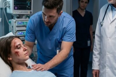 **“My husband beat me every day.  When I finally passed out, he dragged me to the hospital and told everyone I’d ‘fallen down the stairs.’ But he froze the moment the doctor…”**