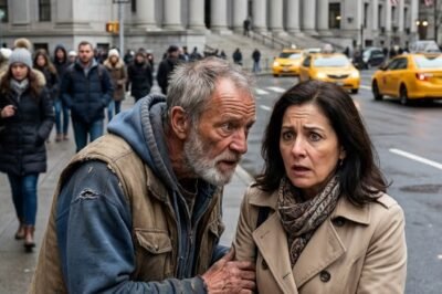 After My Husband Died, I Left Coins for a Homeless Man Outside the Library. One Night He Grabbed My Arm and Whispered, “Don’t Go Home.” He Saved My Life.