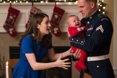My sister slapped my baby at Christmas dinner and told me I was “overreacting.” Everyone went silent. And then my military-commander husband stood, looked her straight in the eye, and said one sentence: “Get out.” She hasn’t set foot near us since.