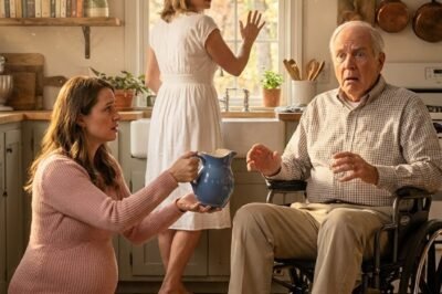 My mother-in-law pressed a “vitamin” into my hand and ordered me to take it before the airport. She stood there watching. Then my paralyzed father-in-law shattered a glass on purpose—and slipped me a note that sent me straight to the police.