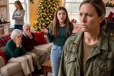 She came home for Christmas smelling like antiseptic and foreign dust, the way only a medic returning from deployment does—nine months of patching up other people’s sons, praying her own daughter was safe back in the States.