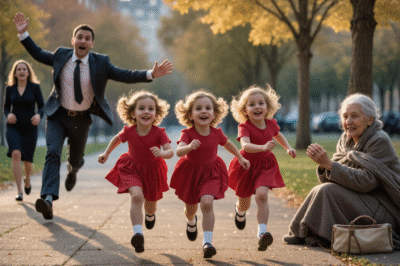 The millionaire’s triplet daughters had been blind since birth — until they ran straight toward a beggar woman and called her “Grandma.”