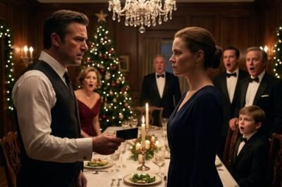 My husband’s family laughed when he served me divorce papers at Christmas dinner. They thought I was broke. Then I paid the bill with a black card that made the waiter shake— and the laughter died on the spot.