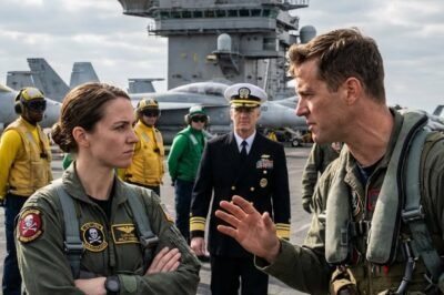 “Lieutenant Commander Wilson,” he said, voice sharp with borrowed authority. “Those wings—you’re not cleared to be here. You need to leave before this briefing starts.”