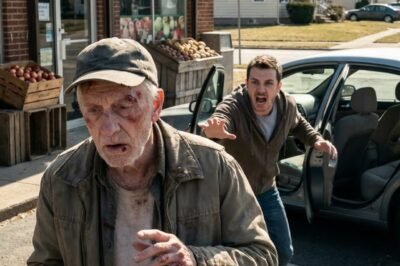 My son saw me begging on the street—bruised, hungry, wearing old clothes. “Dad, what are you doing?” he said. “You get $10,000 a month in pension.” I told him the truth: “My son-in-law takes everything. He’s stronger than me.” He put me in his car and drove me home. When he saw my son-in-law, he took off his jacket… and did something that changed everything.