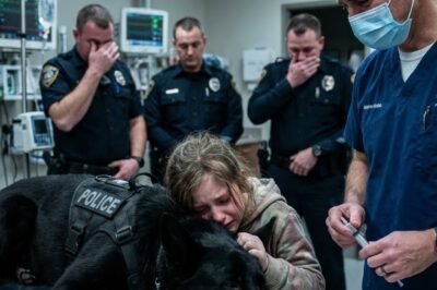 Moments Before a Terminally Ill Police K-9 Was to Be Put Down, He Wrapped His Paws Around a Little Girl—Then the Vet Saw Something That Stopped Everything