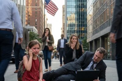 EVERYONE WALKED PAST HIM — UNTIL AN 8-YEAR-OLD GIRL IN A RED DRESS STOPPED.  The Austin heat wasn’t weather that day.