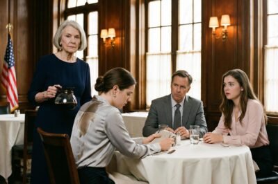 My mother stood behind me at that fancy brunch, smiled coldly… then poured hot coffee down my back in front of the whole family. She called me “trash” for refusing to save a collapsing empire. She had no idea what was in my bag would freeze that table solid.